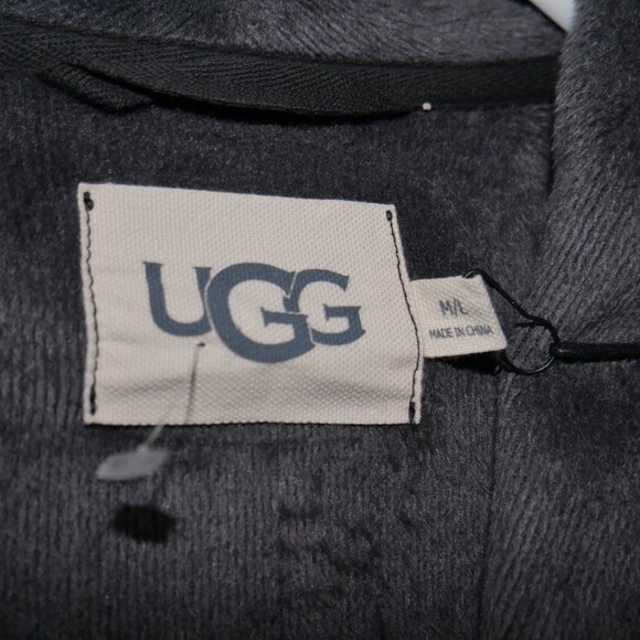 Ugg Men's Luxury Robe Pockets Black Men's Size M/L Heavyweight Thermal Warm NWT - Picture 12 of 12